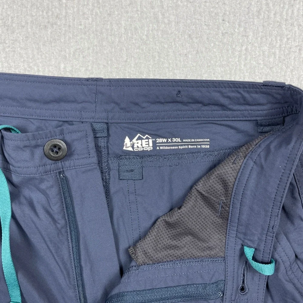REI Co-op Sahara Path Pants Mens 28x30 Blue Hiking Outdoor Lightweight Stretch
